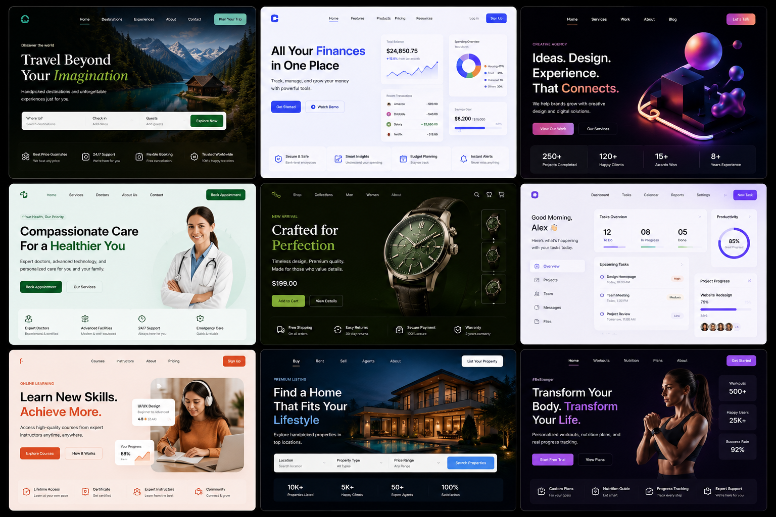 Finance and travel web design