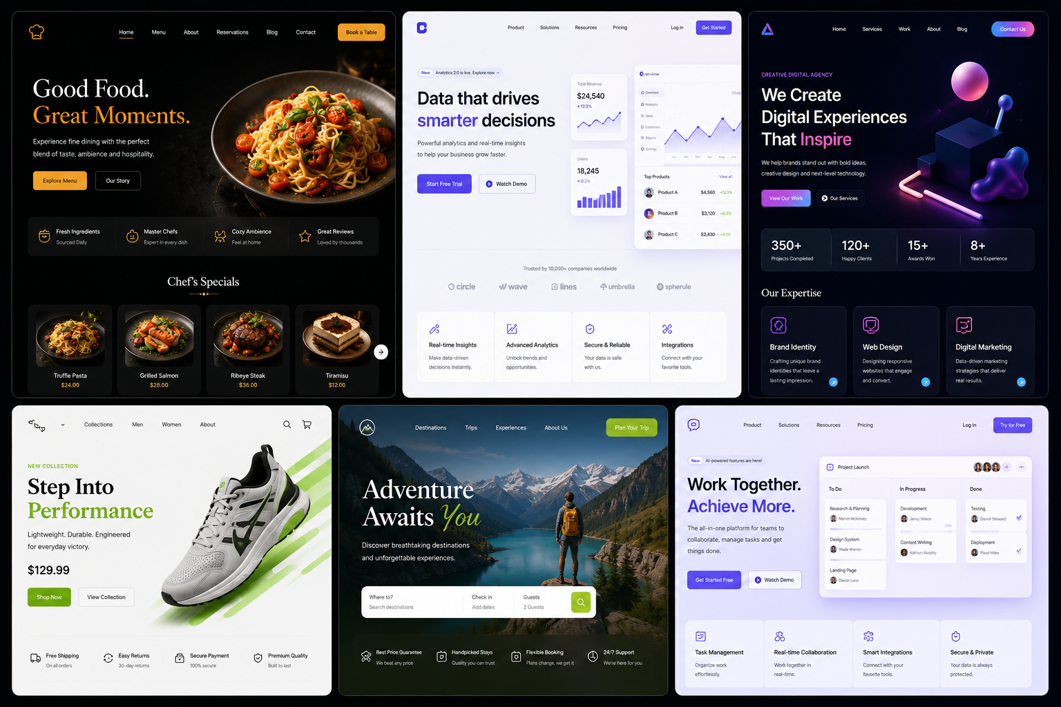 Commerce and analytics web design